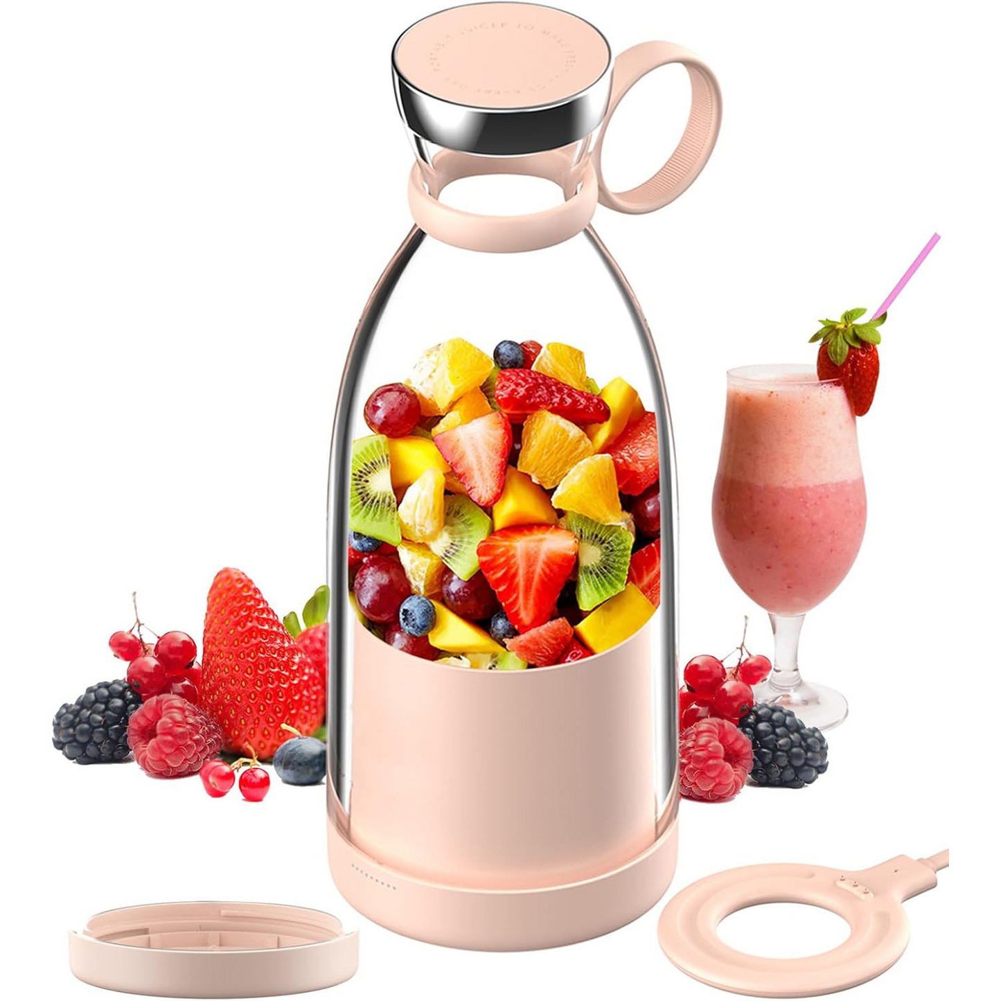 Licuadora Exprimidora doméstica Multiusos Mini: Mezclador portátil, Taza exprimidora de frutas y verduras